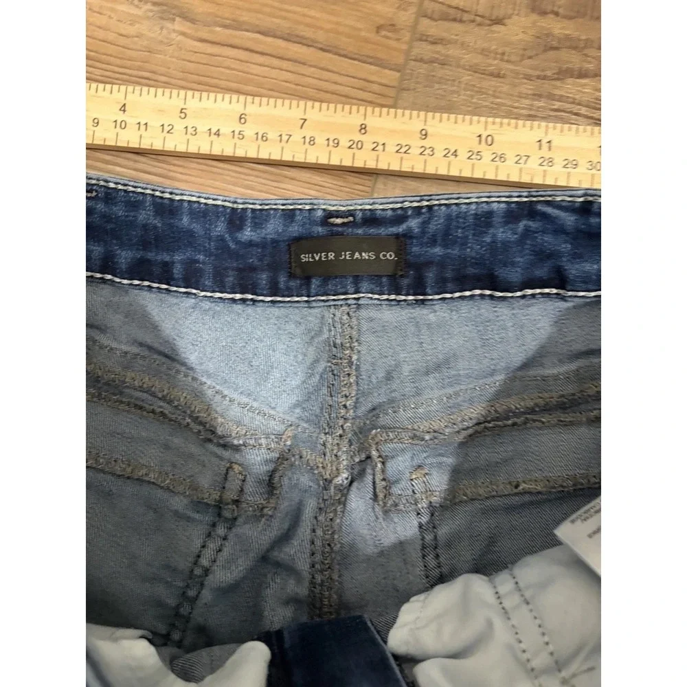Silver Y2K Jeans Women's 33W Else Slim Bootcut Mid Rise Medium Wash Flap Pocket